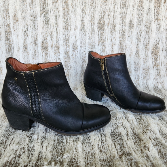 Pikolinos "Andorra" Black Leather Ankle Boots | Women's Size 37 EU, 6.5 - 7 US - Picture 7 of 11